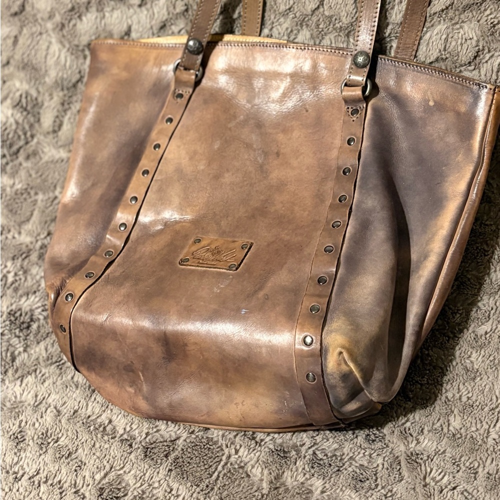 Oil rub Leather Tote Bag